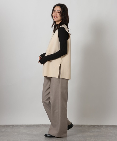 LAKOLE（ラコレ）の「Vネックロングベスト / 642218（ベスト・レディース・ブラック/アイボリー/イエロー・FREE）」の5枚目の写真