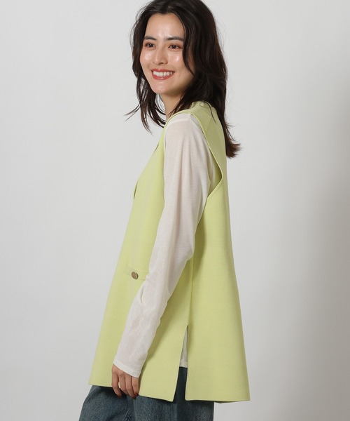 LAKOLE（ラコレ）の「Vネックロングベスト / 642218（ベスト・レディース・ブラック/アイボリー/イエロー・FREE）」の18枚目の写真