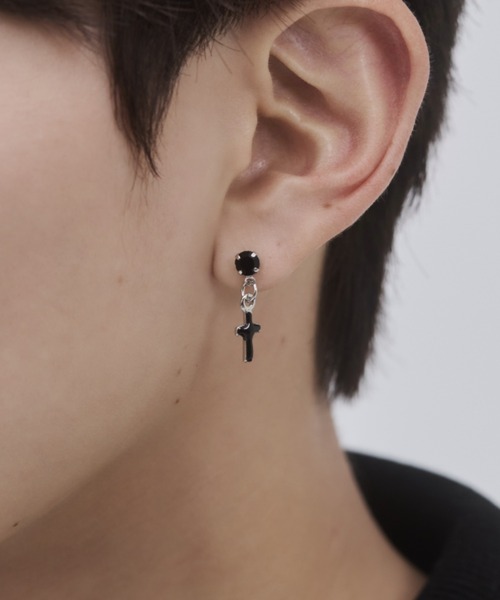 セール】ブラッククロス ビジューピアス（両耳用）（ピアス（両耳用 