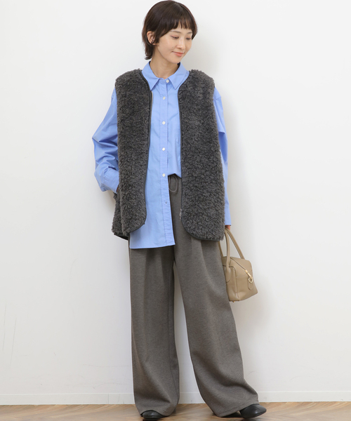 JOURNAL STANDARD relume(ジャーナルスタンダード レリューム)の「《追加》T/Rダンボールタックイージーパンツ(その他パンツ・レディース・チャコールグレー/ブラック/ブラウン・FREE)」の12枚目の写真