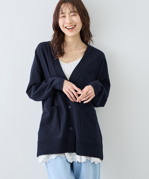 ROPE' PICNIC(ロペピクニック)の「Vネックミドル丈フォルムカーディガン(カーディガン/ボレロ・レディース・ライトグレー/ネイビー/ベージュ系その他3・FREE)」の1枚目の写真
