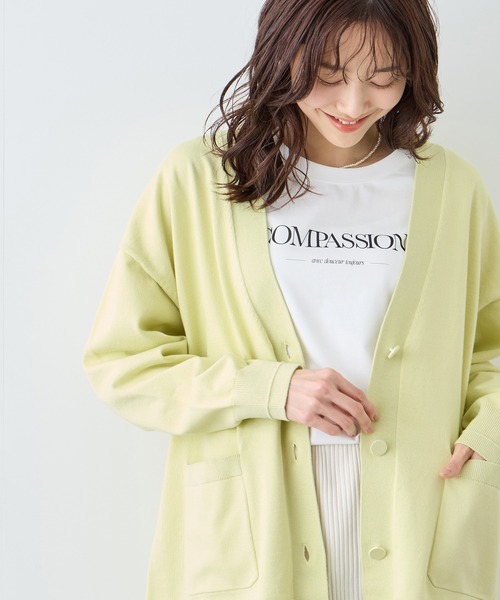 Vネックミドル丈フォルムカーディガン（カーディガン/ボレロ）｜ROPE