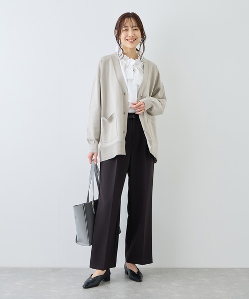 ROPE' PICNIC(ロペピクニック)の「Vネックミドル丈フォルムカーディガン(カーディガン/ボレロ・レディース・ライトグレー/ネイビー/ベージュ系その他3・FREE)」の5枚目の写真