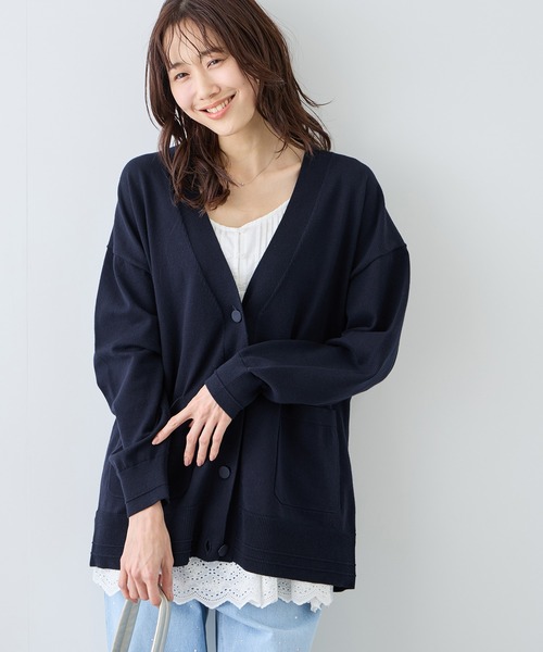 ROPE' PICNIC(ロペピクニック)の「Vネックミドル丈フォルムカーディガン(カーディガン/ボレロ・レディース・ライトグレー/ネイビー/ベージュ系その他3・FREE)」の12枚目の写真