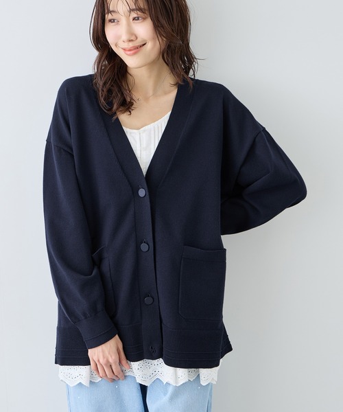 ROPE' PICNIC(ロペピクニック)の「Vネックミドル丈フォルムカーディガン(カーディガン/ボレロ・レディース・ライトグレー/ネイビー/ベージュ系その他3・FREE)」の13枚目の写真
