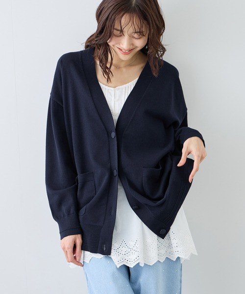ROPE' PICNIC(ロペピクニック)の「Vネックミドル丈フォルムカーディガン(カーディガン/ボレロ・レディース・ライトグレー/ネイビー/ベージュ系その他3・FREE)」の14枚目の写真