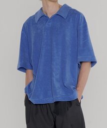 INTERSECTION（インターセッション）の「オープンカラー テリー ポロ Tシャツ [ブルー]（Tシャツ/カットソー）」