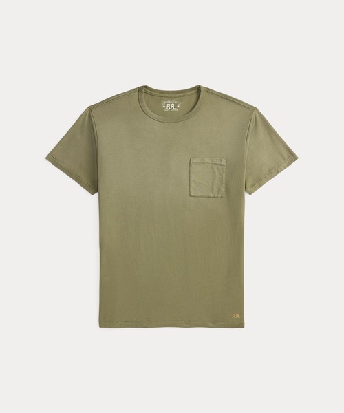 RRL(ダブル アール エル)の「ガーメントダイド ポケット Tシャツ(Tシャツ/カットソー・メンズ・グリーン・XS/XL/S/M/L)」の1枚目の写真