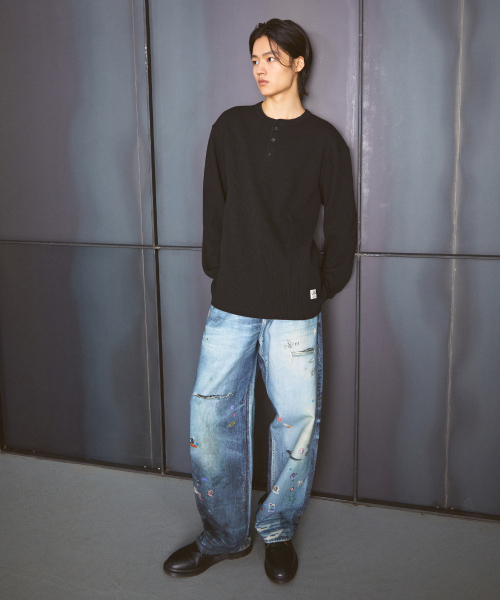 LMCの「HENLEY NECK WAFFLE LONG SLV TEE black(Tシャツ/カットソー・レディース・その他・S/M/L/XL)」の2枚目の写真