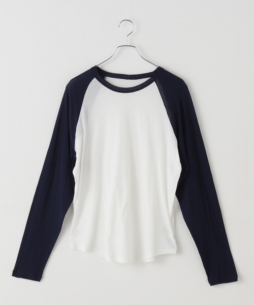 roku /ラグランTシャツ/シアー 6（ロク）の「＜6(ROKU)＞SHEER RAGLAN SLEEVE T-SHIRT/Tシャツ（T
