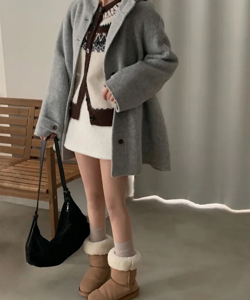 leune(ルネ)の「【インパン付き】ベルト付きボアスカート(スカート・レディース・オフホワイト/ベージュ・LARGE/MEDIUM/SMALL)」の3枚目の写真