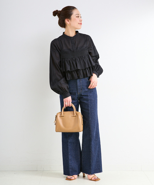 B.C STOCK（ベーセーストック）の「《追加2》《2点セット》ウォッシャブル / フリルキャミソールレイヤードブラウス（シャツ/ブラウス・レディース・ブラック系その他/ブルー系その他/ブラック/カーキ/ホワイト・FREE）」の6枚目の写真