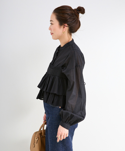 B.C STOCK（ベーセーストック）の「《追加2》《2点セット》ウォッシャブル / フリルキャミソールレイヤードブラウス（シャツ/ブラウス・レディース・ブラック系その他/ブルー系その他/ブラック/カーキ/ホワイト・FREE）」の10枚目の写真