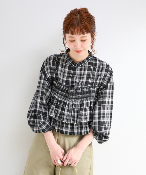 B.C STOCK（ベーセーストック）の「《追加2》《2点セット》ウォッシャブル / フリルキャミソールレイヤードブラウス（シャツ/ブラウス・レディース・ブラック系その他/ブルー系その他/ブラック/カーキ/ホワイト・FREE）」の15枚目の写真