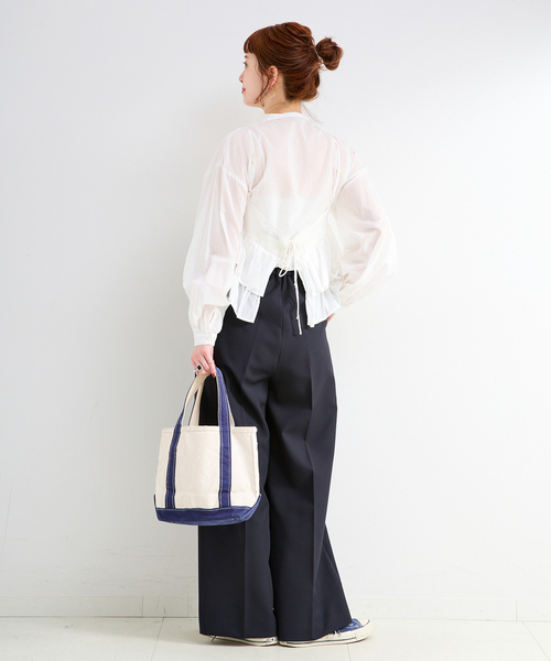 B.C STOCK（ベーセーストック）の「《追加2》《2点セット》ウォッシャブル / フリルキャミソールレイヤードブラウス（シャツ/ブラウス・レディース・ブラック系その他/ブルー系その他/ブラック/カーキ/ホワイト・FREE）」の18枚目の写真