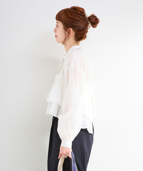 B.C STOCK（ベーセーストック）の「《追加2》《2点セット》ウォッシャブル / フリルキャミソールレイヤードブラウス（シャツ/ブラウス・レディース・ブラック系その他/ブルー系その他/ブラック/カーキ/ホワイト・FREE）」の20枚目の写真