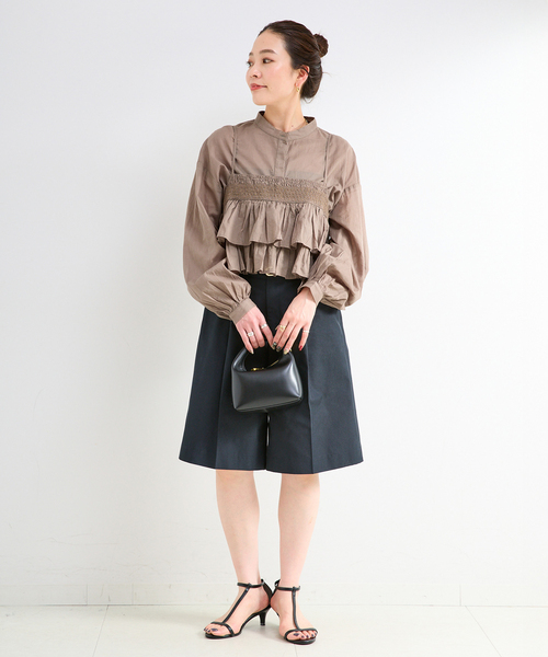 B.C STOCK（ベーセーストック）の「《追加2》《2点セット》ウォッシャブル / フリルキャミソールレイヤードブラウス（シャツ/ブラウス・レディース・ブラック系その他/ブルー系その他/ブラック/カーキ/ホワイト・FREE）」の22枚目の写真