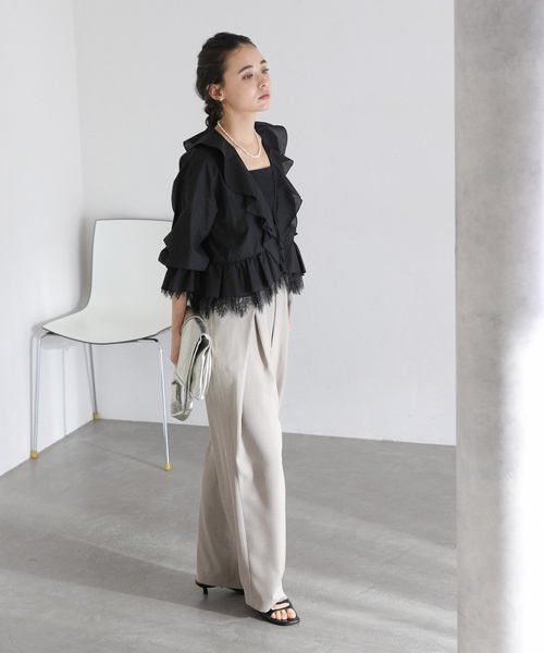 La TOTALITE（ラトータリテ）の「【洗える】レースブラウス（シャツ/ブラウス・レディース・ホワイト/ブラック・FREE）」の8枚目の写真