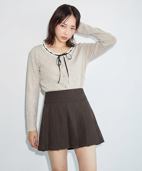 krahe(クレーエ)の「ヘザーツイルボックスプリーツミニスカート(スカート・レディース・ブラック/ブラウン/チャコールグレー・FREE)」の10枚目の写真