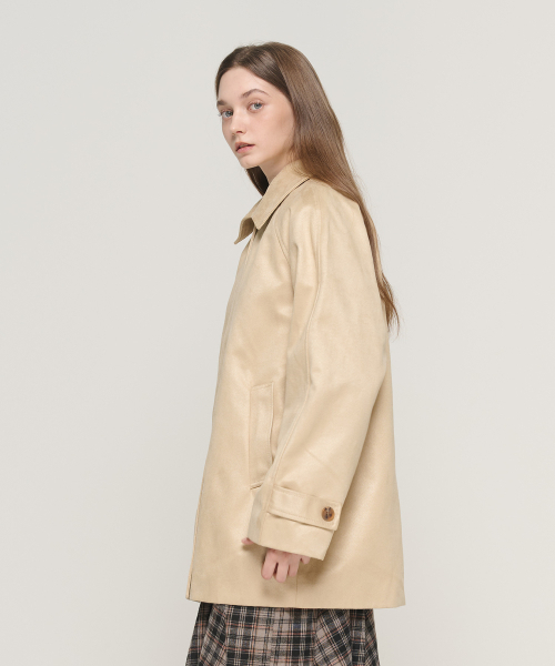 CARGOBROS FOR WOMAN(カーゴブロスフォーウィメン)の「スエードハーフオーバージャケット(ベージュ)(その他アウター・レディース・その他・FREE)」の4枚目の写真