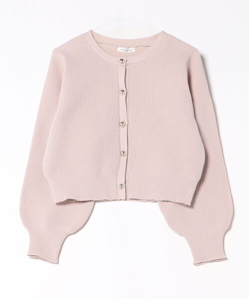 natural couture（ナチュラルクチュール）の「ころりん釦片畦ポリニットカーディガン（カーディガン/ボレロ・レディース・グレイッシュベージュ/ピンクベージュ/オフホワイト/チャコールグレー/ラベンダー/ネイビー・FREE）」の11枚目の写真