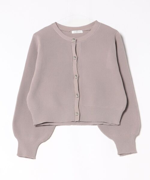 natural couture（ナチュラルクチュール）の「ころりん釦片畦ポリニットカーディガン（カーディガン/ボレロ・レディース・グレイッシュベージュ/ピンクベージュ/オフホワイト/チャコールグレー/ラベンダー/ネイビー・FREE）」の7枚目の写真