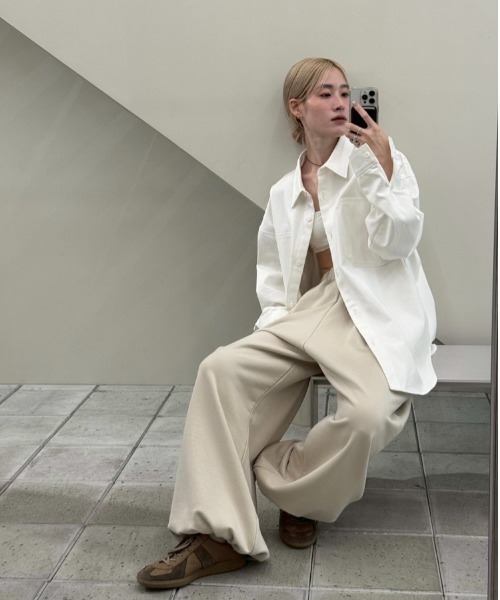 TODAYFUL（トゥデイフル）の「Tuck Sweat Pants（その他パンツ・レディース・インディゴブルー/アイボリー・36inch/38inch）」の9枚目の写真