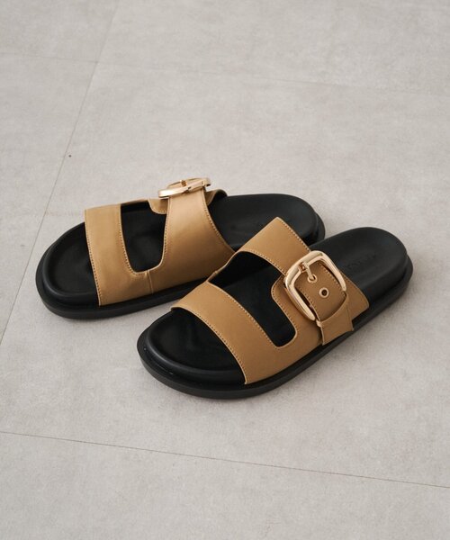 LOUNGEDRESS（ラウンジドレス）の「【GALENA/ガレナ】メタルバックルサンダル（サンダル・レディース・ブラック/キャメル・38/36/37）」の2枚目の写真