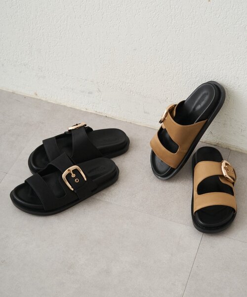 LOUNGEDRESS（ラウンジドレス）の「【GALENA/ガレナ】メタルバックルサンダル（サンダル・レディース・ブラック/キャメル・38/36/37）」の3枚目の写真