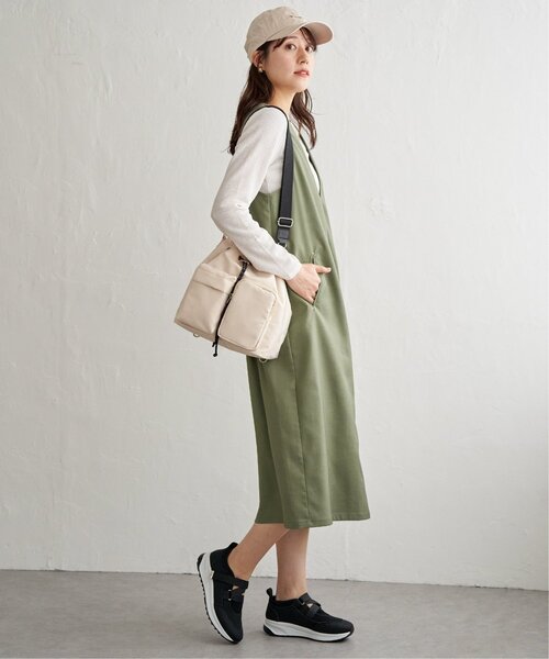 ikka（イッカ）の「【2点セット】ジャンパースカートセット（ジャンパースカート・レディース・ベージュ/ブラック/カーキ・L/M）」の9枚目の写真