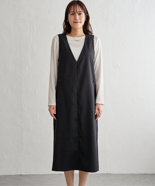 ikka（イッカ）の「【2点セット】ジャンパースカートセット（ジャンパースカート・レディース・ベージュ/ブラック/カーキ・L/M）」の13枚目の写真