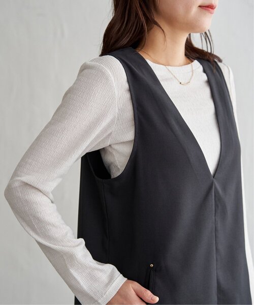 ikka（イッカ）の「【2点セット】ジャンパースカートセット（ジャンパースカート・レディース・ベージュ/ブラック/カーキ・L/M）」の14枚目の写真