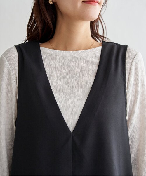 ikka（イッカ）の「【2点セット】ジャンパースカートセット（ジャンパースカート・レディース・ベージュ/ブラック/カーキ・L/M）」の16枚目の写真