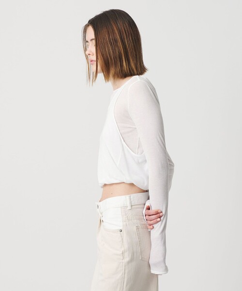 AEWEN MATOPH（イウエン マトフ）の「＜AEWEN MATOPH＞イレギュラーレイヤード ロングスリーブカットソー ‐2WAY‐（Tシャツ/カットソー・レディース・ブラック/ホワイト・FREE）」の9枚目の写真