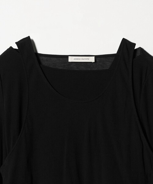 AEWEN MATOPH（イウエン マトフ）の「＜AEWEN MATOPH＞イレギュラーレイヤード ロングスリーブカットソー ‐2WAY‐（Tシャツ/カットソー・レディース・ブラック/ホワイト・FREE）」の13枚目の写真