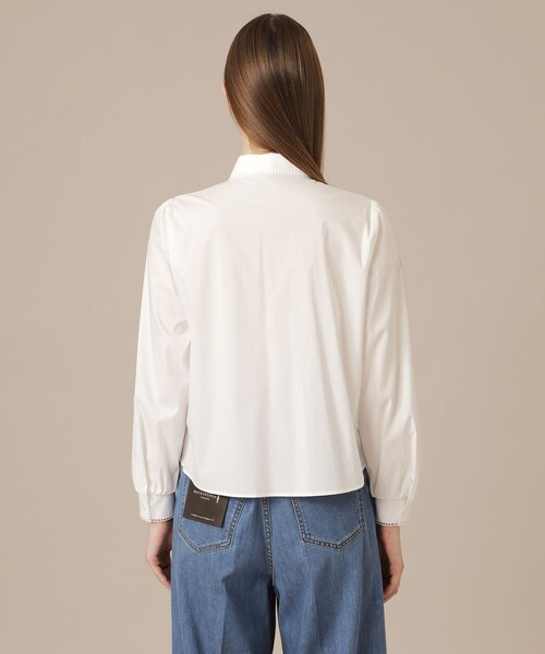 MACKINTOSH LONDON（マッキントッシュ ロンドン）の「コットンナイロンストレッチピンタックブラウス（シャツ/ブラウス・レディース・ブルー/オフホワイト・38/40）」の8枚目の写真