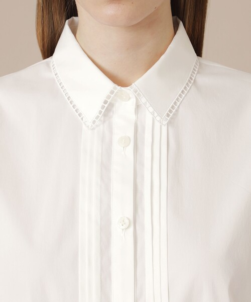 MACKINTOSH LONDON（マッキントッシュ ロンドン）の「コットンナイロンストレッチピンタックブラウス（シャツ/ブラウス・レディース・ブルー/オフホワイト・38/40）」の9枚目の写真