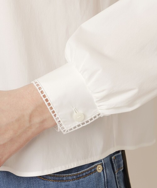 MACKINTOSH LONDON（マッキントッシュ ロンドン）の「コットンナイロンストレッチピンタックブラウス（シャツ/ブラウス・レディース・ブルー/オフホワイト・38/40）」の10枚目の写真