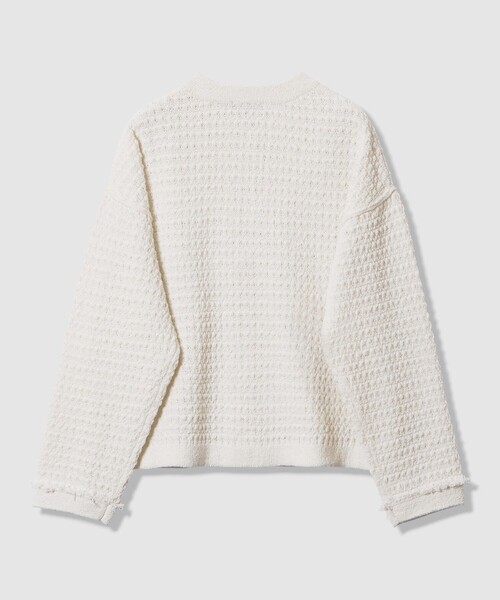 allureville(アルアバイル)の「ニットツイードジャケット(カーディガン/ボレロ・レディース・ネイビー/オフホワイト・2)」の3枚目の写真