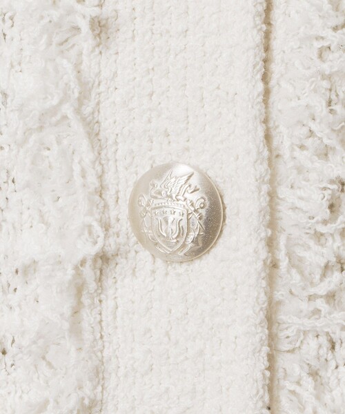 allureville(アルアバイル)の「ニットツイードジャケット(カーディガン/ボレロ・レディース・ネイビー/オフホワイト・2)」の4枚目の写真