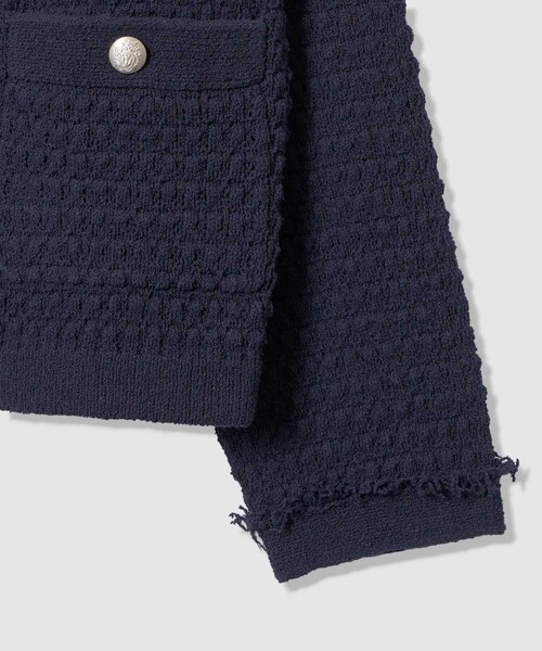 allureville(アルアバイル)の「ニットツイードジャケット(カーディガン/ボレロ・レディース・ネイビー/オフホワイト・2)」の14枚目の写真