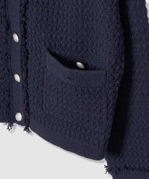 allureville(アルアバイル)の「ニットツイードジャケット(カーディガン/ボレロ・レディース・ネイビー/オフホワイト・2)」の15枚目の写真