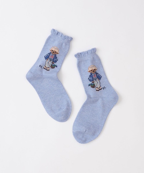 POLO RALPH LAUREN（ポロ ラルフ ローレン）の「POLO RALPH LAUREN ブルーベリーベア キッズソックス 04803754（ソックス/靴下・キッズ・ブルー系その他/ブルー系その他2/オフホワイト・19-21cm/22-24cm）」の5枚目の写真