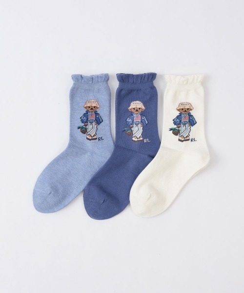 POLO RALPH LAUREN（ポロ ラルフ ローレン）の「POLO RALPH LAUREN ブルーベリーベア キッズソックス 04803754（ソックス/靴下・キッズ・ブルー系その他/ブルー系その他2/オフホワイト・19-21cm/22-24cm）」の8枚目の写真
