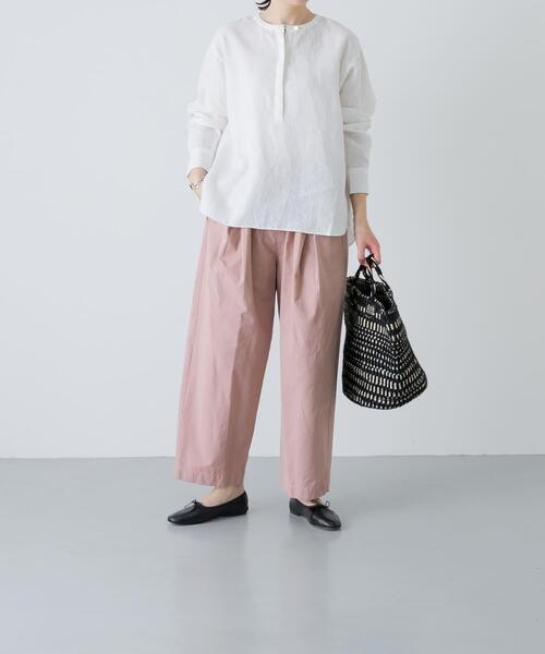 かぐれ（カグレ）の「リネンヘンリーワイドシャツ（シャツ/ブラウス・レディース・ネイビー/オフホワイト/ライトグレー・FREE）」の20枚目の写真