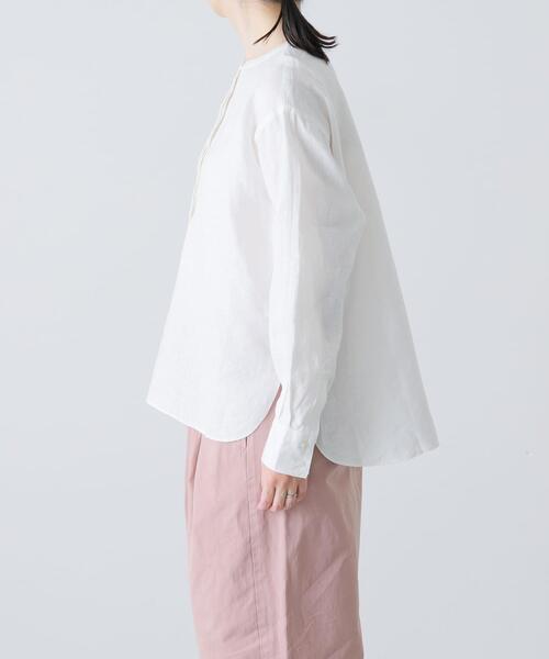 かぐれ（カグレ）の「リネンヘンリーワイドシャツ（シャツ/ブラウス・レディース・ネイビー/オフホワイト/ライトグレー・FREE）」の18枚目の写真