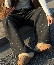 おしゃれスタ（オシャレスタ）の「ラフで可愛いドットワイドスウェットパンツ（スウェットパンツ）」