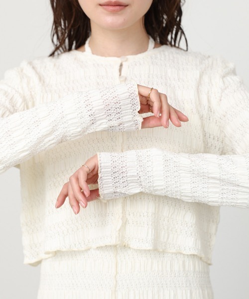 Bab(バブ)の「【選べるサイズ展開】配色メローカーディガン+ワンピースSET(ワンピース・レディース・ブラック/アイボリー/ブルー・M/S)」の18枚目の写真