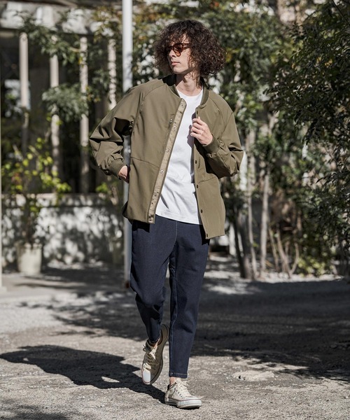 CAMBIO(カンビオ)の「mj11377- MA-1ボンバーブルゾン(MA-1・メンズ・グレイッシュベージュ/オリーブ/ブラック・M/L/XL)」の13枚目の写真