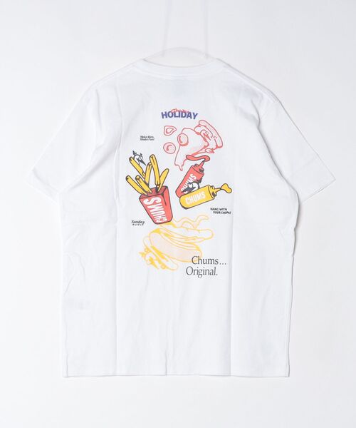 CHUMS（チャムス）の「CHUMS/チャムス　アンチバグ ファストフードポケットTEE　Anti-Bug Fast Food Pocket TEE（Tシャツ/カットソー・メンズ・ホワイト/ベージュ・XL/L/M）」の4枚目の写真